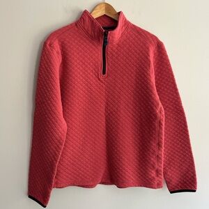 J. Crew Red Zip Up Quilted Sweatshirt size Medium
